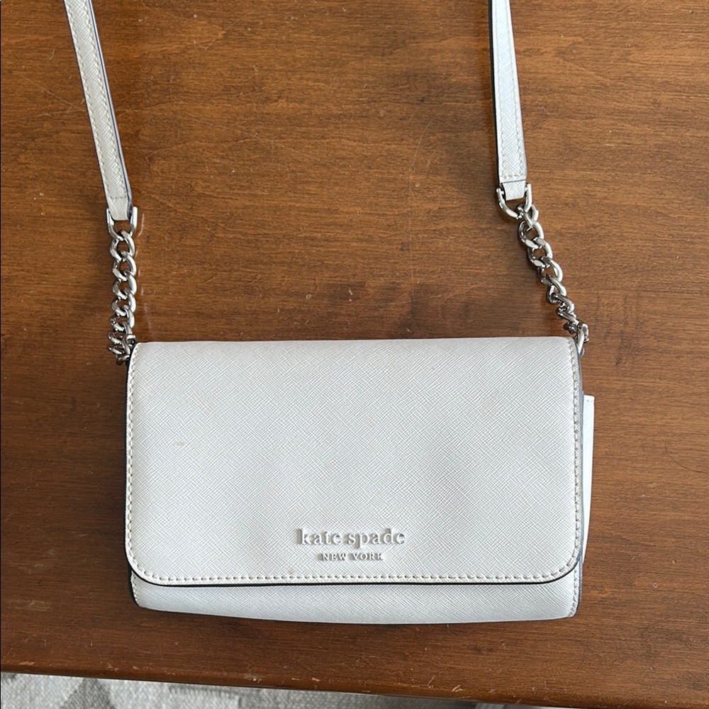 kate spade mini purse-white